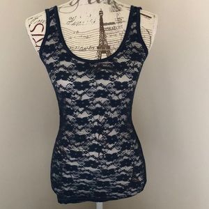 Navy Lace Aeropostale Tank Top Small